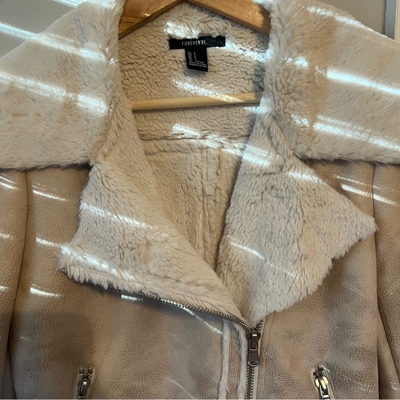 Forever 21 Beige Suede Moto Jacket - Picture 7 of 7